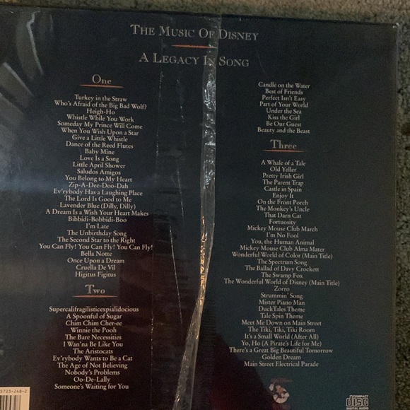 Vintage NEW in Wrapper The Music of Disney 3 Compact Discs 78 songs - Picture 2 of 2